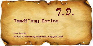 Tamássy Dorina névjegykártya