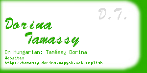 dorina tamassy business card