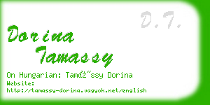 dorina tamassy business card